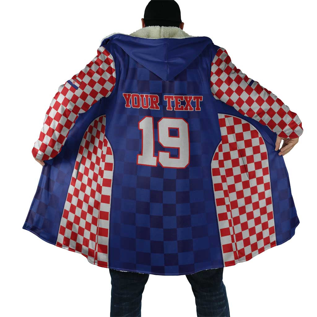 Custom Croatia National Heritage Cloak Blue Checkered Croatian Pride - Wonder Print Shop