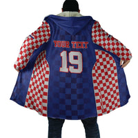 Custom Croatia National Heritage Cloak Blue Checkered Croatian Pride - Wonder Print Shop