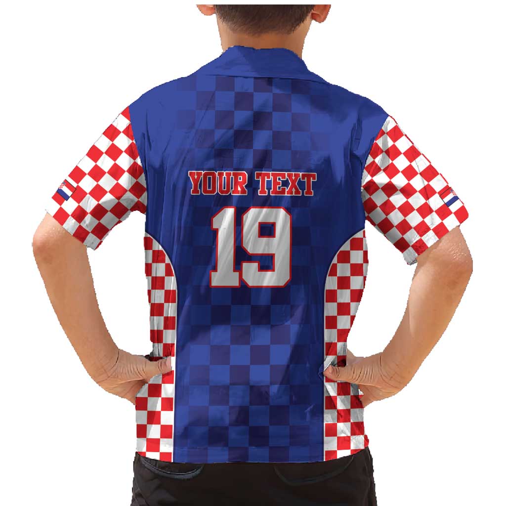 Custom Croatia National Heritage Family Matching Mermaid Dress and Hawaiian Shirt Blue Checkered Croatian Pride - Wonder Print Shop