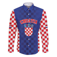 Custom Croatia National Heritage Family Matching Mermaid Dress and Hawaiian Shirt Blue Checkered Croatian Pride - Wonder Print Shop