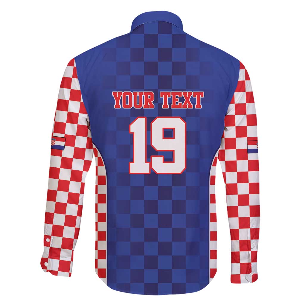 Custom Croatia National Heritage Family Matching Short Sleeve Bodycon Dress and Hawaiian Shirt Blue Checkered Croatian Pride - Wonder Print Shop