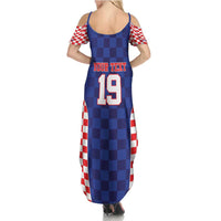 Custom Croatia National Heritage Family Matching Summer Maxi Dress and Hawaiian Shirt Blue Checkered Croatian Pride - Wonder Print Shop