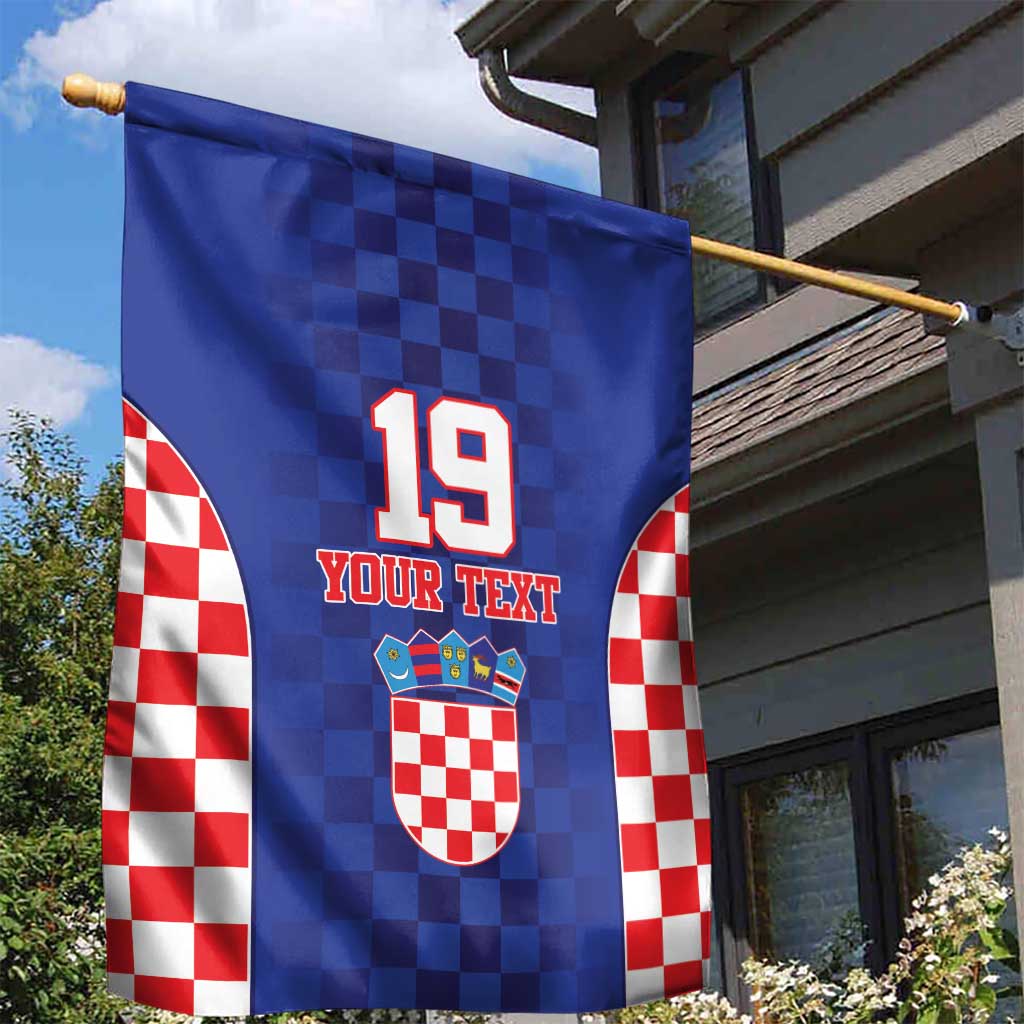 Custom Croatia National Heritage Garden Flag Blue Checkered Croatian Pride - Wonder Print Shop