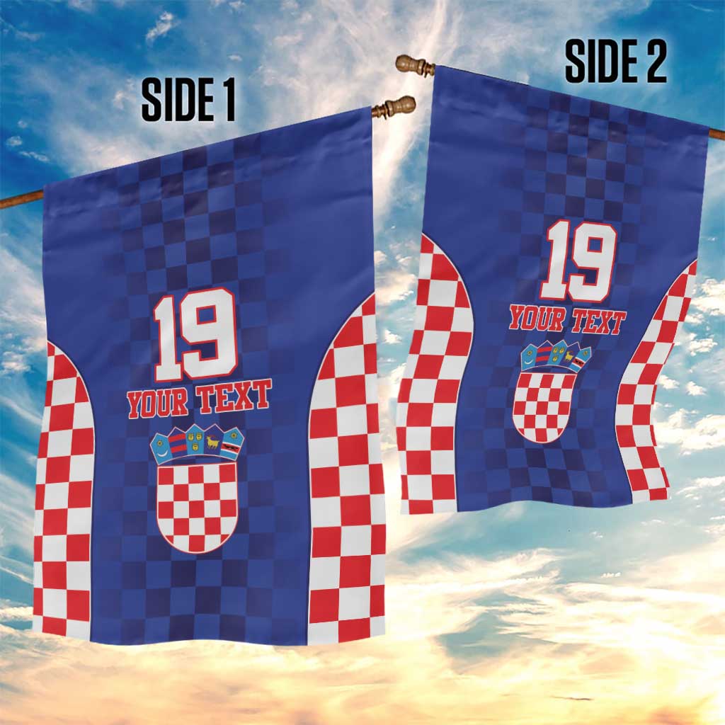Custom Croatia National Heritage Garden Flag Blue Checkered Croatian Pride - Wonder Print Shop