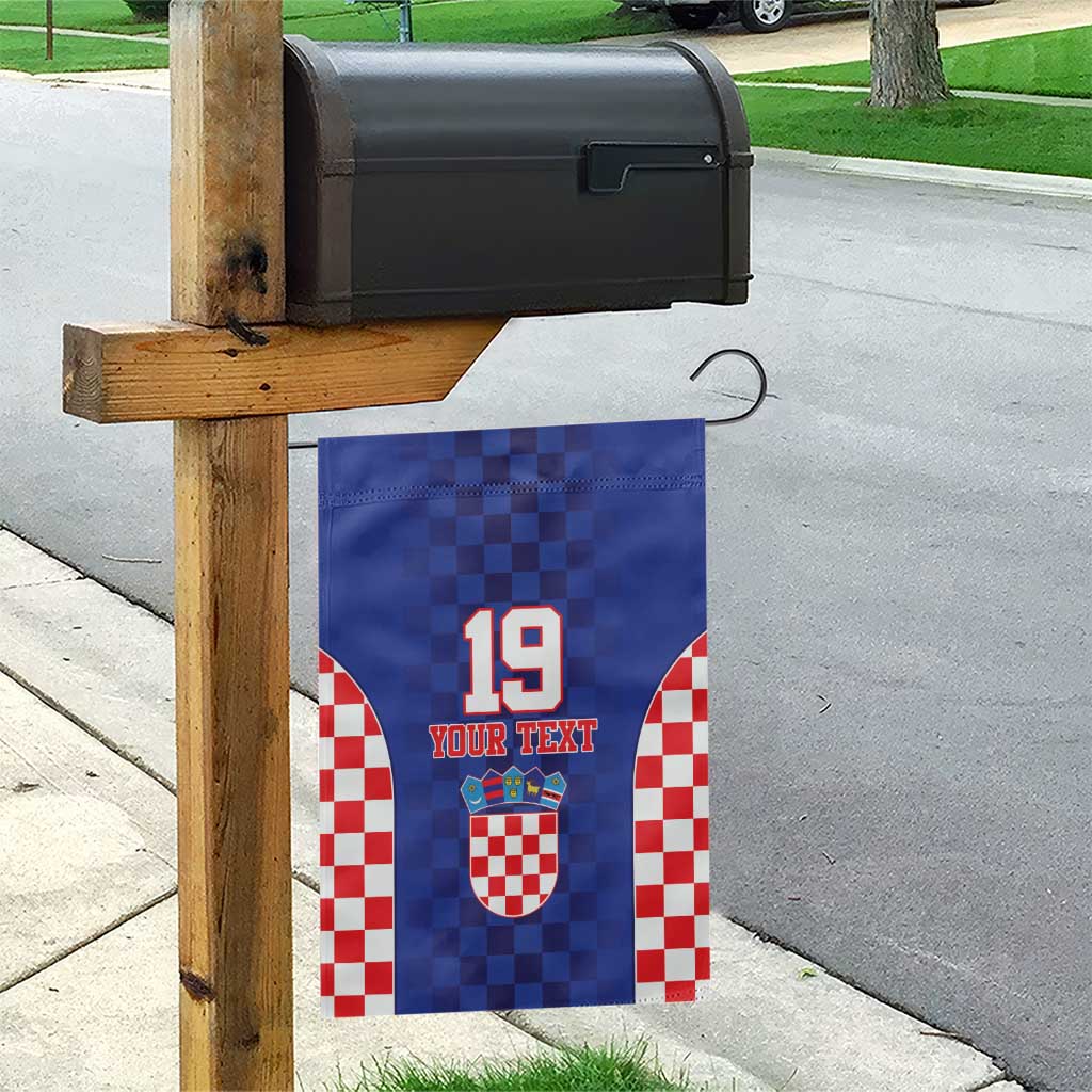 Custom Croatia National Heritage Garden Flag Blue Checkered Croatian Pride - Wonder Print Shop