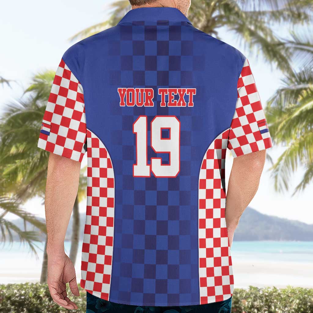 Custom Croatia National Heritage Hawaiian Shirt Blue Checkered Croatian Pride - Wonder Print Shop