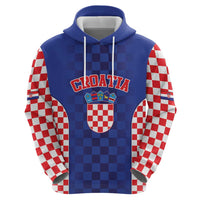 Custom Croatia National Heritage Hoodie Blue Checkered Croatian Pride - Wonder Print Shop