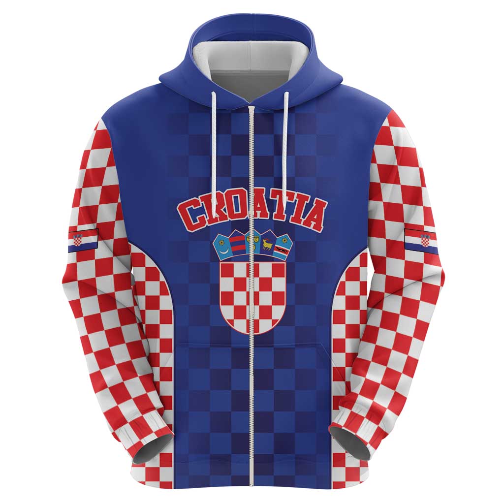 Custom Croatia National Heritage Hoodie Blue Checkered Croatian Pride - Wonder Print Shop