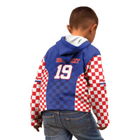 Custom Croatia National Heritage Kid Hoodie Blue Checkered Croatian Pride - Wonder Print Shop
