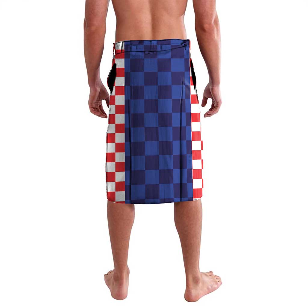 Custom Croatia National Heritage Lavalava Blue Checkered Croatian Pride - Wonder Print Shop
