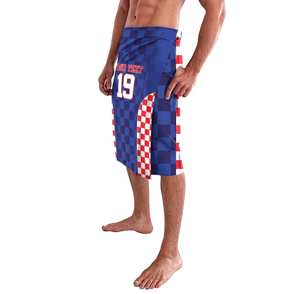 Custom Croatia National Heritage Lavalava Blue Checkered Croatian Pride - Wonder Print Shop