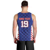 Custom Croatia National Heritage Men Tank Top Blue Checkered Croatian Pride - Wonder Print Shop