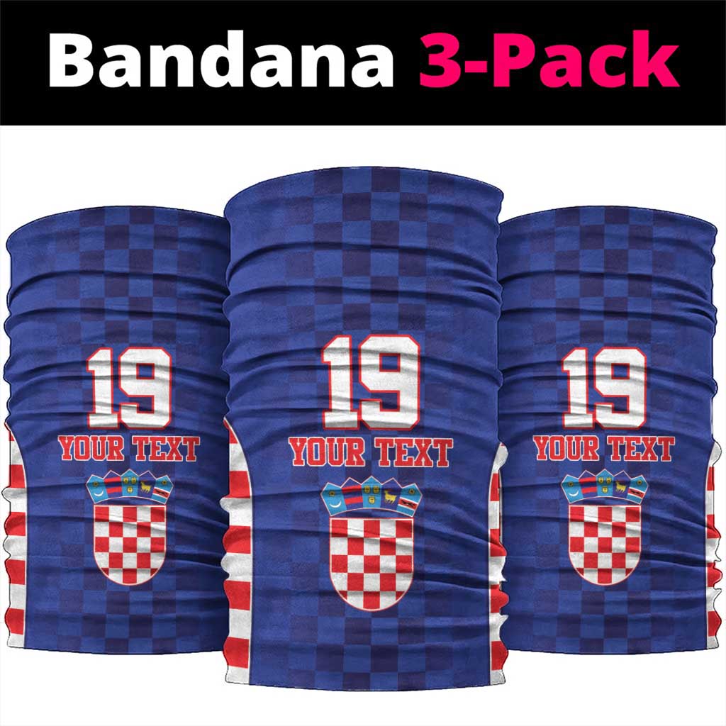 Custom Croatia National Heritage Neck Gaiter Blue Checkered Croatian Pride - Wonder Print Shop