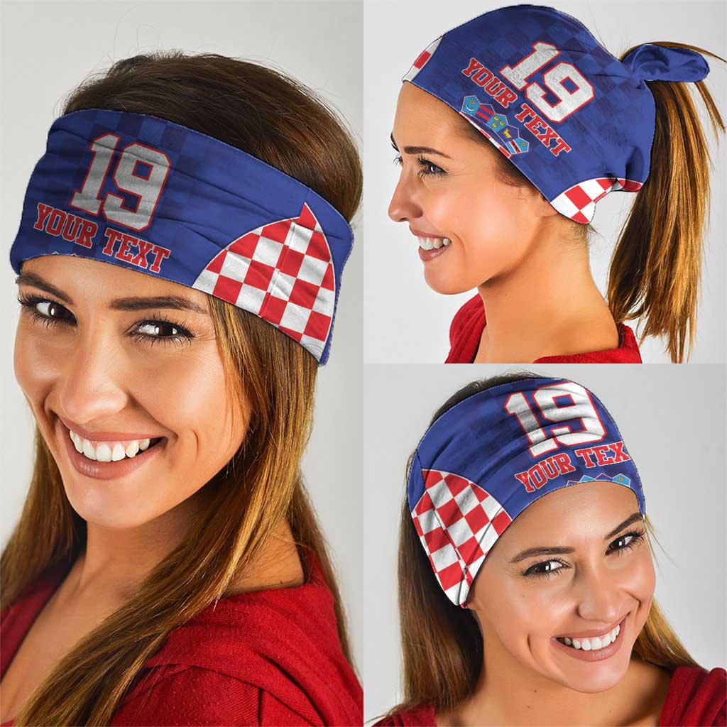 Custom Croatia National Heritage Neck Gaiter Blue Checkered Croatian Pride - Wonder Print Shop