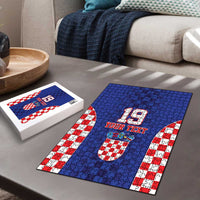 Custom Croatia National Heritage Puzzle Blue Checkered Croatian Pride - Wonder Print Shop