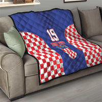 Custom Croatia National Heritage Quilt Blue Checkered Croatian Pride - Wonder Print Shop