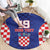 Custom Croatia National Heritage Round Carpet Blue Checkered Croatian Pride - Wonder Print Shop