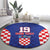 Custom Croatia National Heritage Round Carpet Blue Checkered Croatian Pride - Wonder Print Shop