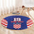 Custom Croatia National Heritage Round Carpet Blue Checkered Croatian Pride - Wonder Print Shop