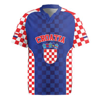 Custom Croatia National Heritage Rugby Jersey Blue Checkered Croatian Pride - Wonder Print Shop