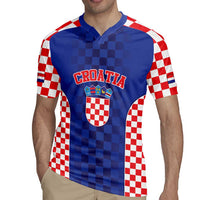 Custom Croatia National Heritage Rugby Jersey Blue Checkered Croatian Pride - Wonder Print Shop