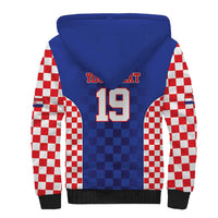 Custom Croatia National Heritage Sherpa Hoodie Blue Checkered Croatian Pride - Wonder Print Shop