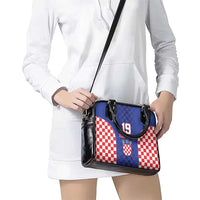Custom Croatia National Heritage Shoulder Handbag Blue Checkered Croatian Pride - Wonder Print Shop