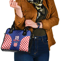 Custom Croatia National Heritage Shoulder Handbag Blue Checkered Croatian Pride - Wonder Print Shop