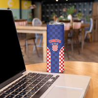 Custom Croatia National Heritage Skinny Tumbler Blue Checkered Croatian Pride - Wonder Print Shop