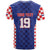 Custom Croatia National Heritage T Shirt Blue Checkered Croatian Pride - Wonder Print Shop