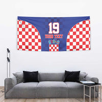 Custom Croatia National Heritage Tapestry Blue Checkered Croatian Pride - Wonder Print Shop