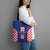 Custom Croatia National Heritage Tote Bag Blue Checkered Croatian Pride - Wonder Print Shop