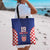 Custom Croatia National Heritage Tote Bag Blue Checkered Croatian Pride - Wonder Print Shop