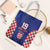 Custom Croatia National Heritage Tote Bag Blue Checkered Croatian Pride - Wonder Print Shop