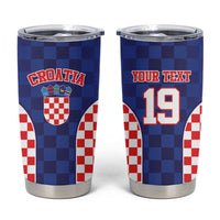 Custom Croatia National Heritage Tumbler Cup Blue Checkered Croatian Pride - Wonder Print Shop