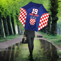 Custom Croatia National Heritage Umbrella Blue Checkered Croatian Pride - Wonder Print Shop