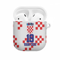 Custom Croatia National Heritage AirPods Case Red and White Checkerboard Design - Wonder Print Shop