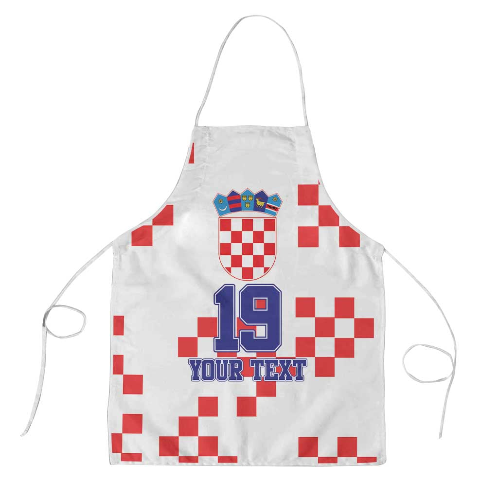 Custom Croatia National Heritage Apron Red and White Checkerboard Design - Wonder Print Shop