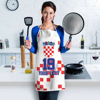 Custom Croatia National Heritage Apron Red and White Checkerboard Design - Wonder Print Shop