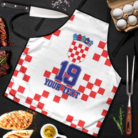 Custom Croatia National Heritage Apron Red and White Checkerboard Design - Wonder Print Shop