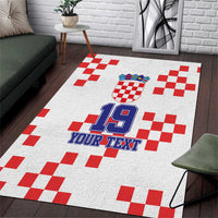 Custom Croatia National Heritage Area Rug Red and White Checkerboard Design - Wonder Print Shop