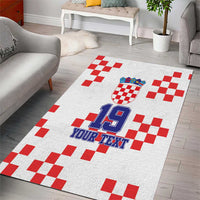 Custom Croatia National Heritage Area Rug Red and White Checkerboard Design - Wonder Print Shop