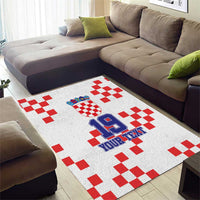 Custom Croatia National Heritage Area Rug Red and White Checkerboard Design - Wonder Print Shop