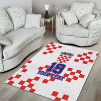 Custom Croatia National Heritage Area Rug Red and White Checkerboard Design - Wonder Print Shop