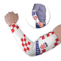 Custom Croatia National Heritage Arm Sleeves Red and White Checkerboard Design - Wonder Print Shop