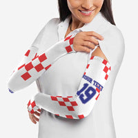 Custom Croatia National Heritage Arm Sleeves Red and White Checkerboard Design - Wonder Print Shop