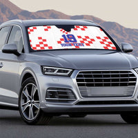 Custom Croatia National Heritage Auto Sun Shade Red and White Checkerboard Design - Wonder Print Shop