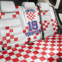 Custom Croatia National Heritage Back Car Seat Cover Red and White Checkerboard Design - Wonder Print Shop