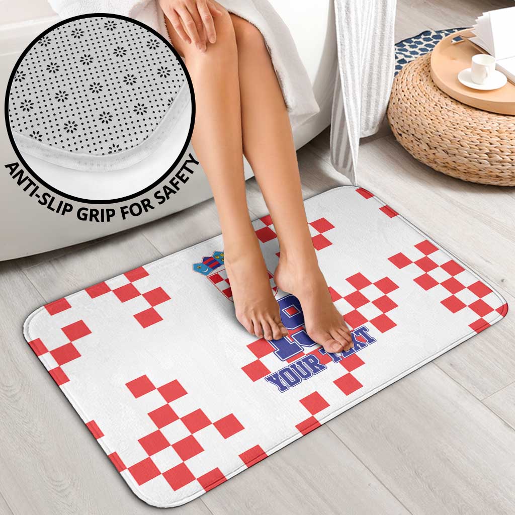 Custom Croatia National Heritage Bathroom Set Red and White Checkerboard Design - Wonder Print Shop