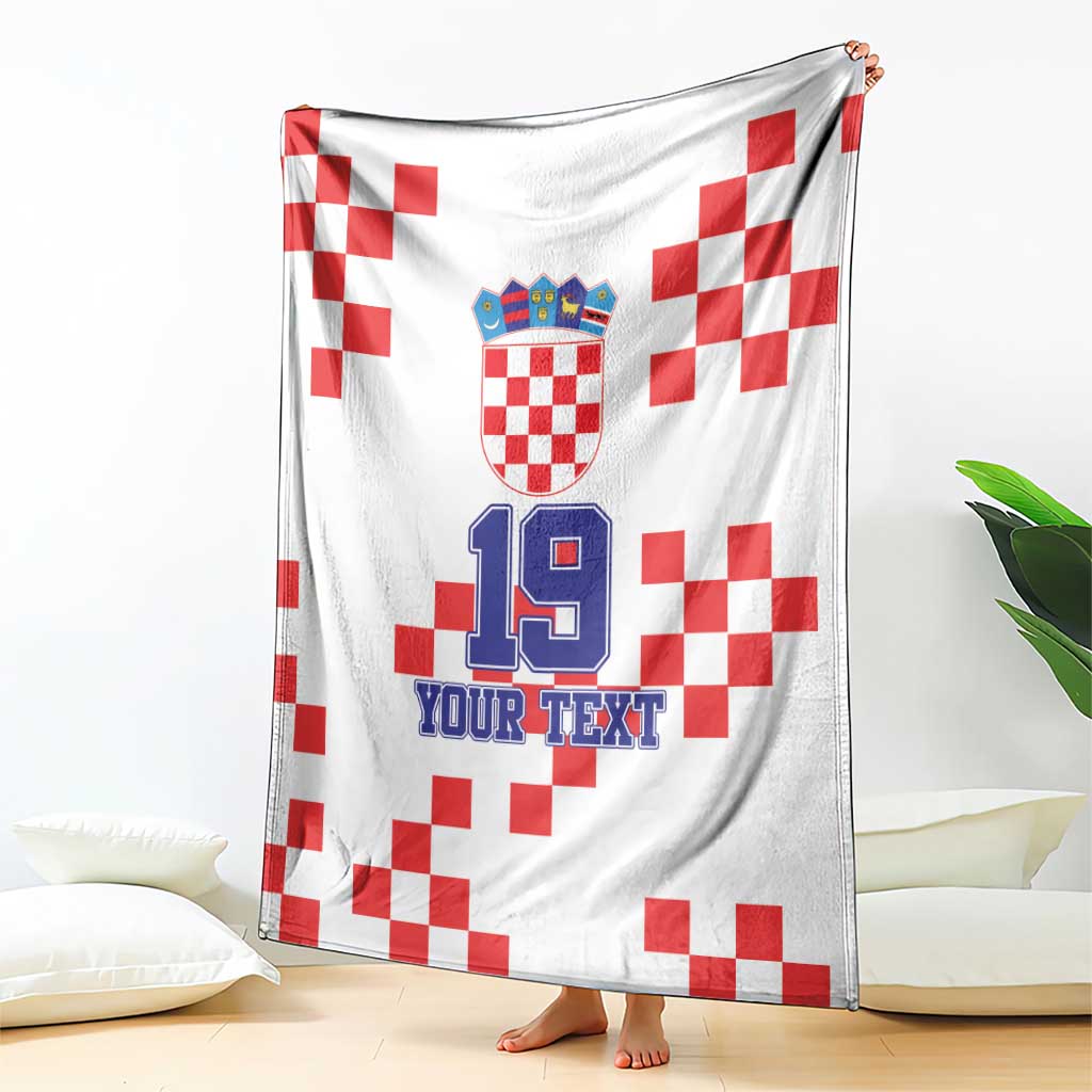 Custom Croatia National Heritage Blanket Red and White Checkerboard Design - Wonder Print Shop